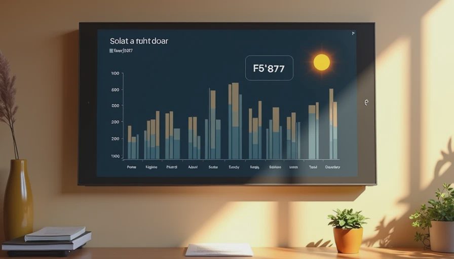 Dashboard graph showing full-year monthly solar production totals