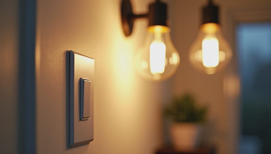 Smart wall switch controlling ordinary bulbs with a spare smart bulb nearby