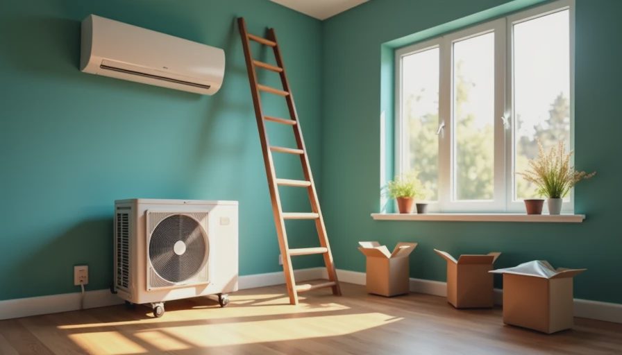 Visual context for ductless heat pump installation