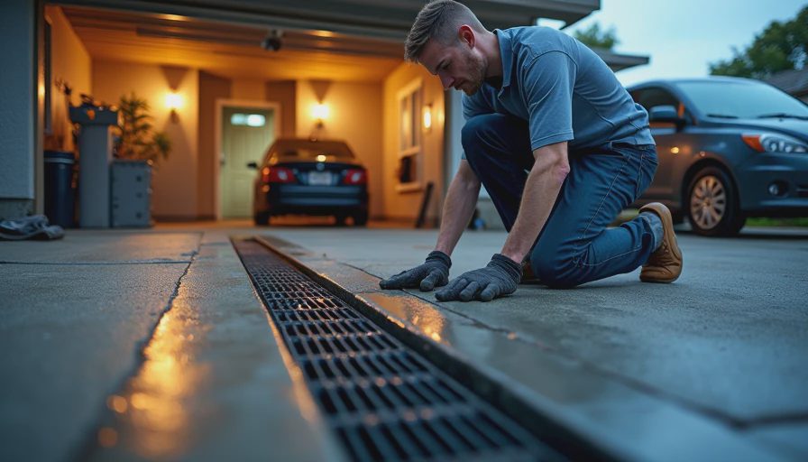 Illustration for install floor drain in garage